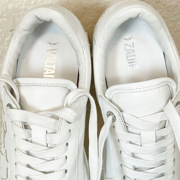 ZADIG & VOLTAIRE sneakers White Star Patches Sneakers. 36/5-5.5. New - Picture 14 of 17